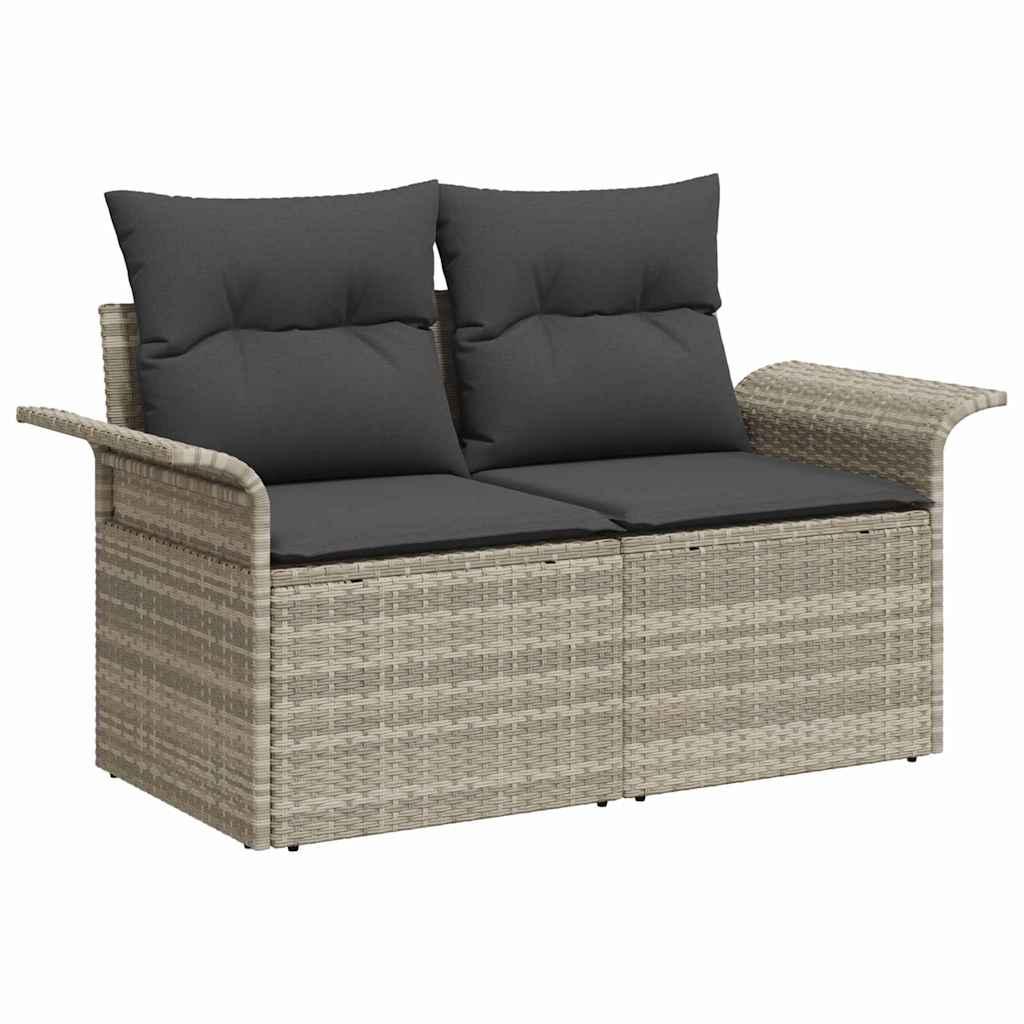 Conjunto de sofás de jardín 8 uds. 7-Número de plazas Negro