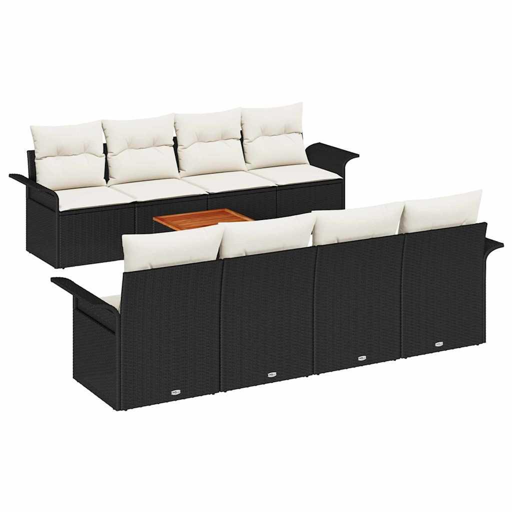 Conjunto de sofás de jardín 9 uds. Gris Claro y Gris Oscuro