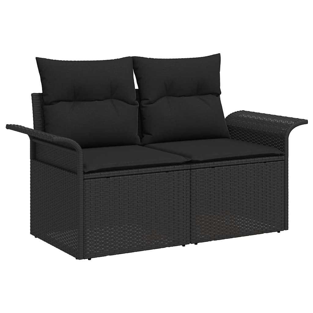 Conjunto de sofás de jardín 9 uds. Beige y gris ratán sintético