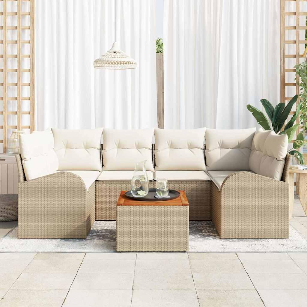 Conjunto de sofás de jardín 7 uds. Gris y Gris Oscuro