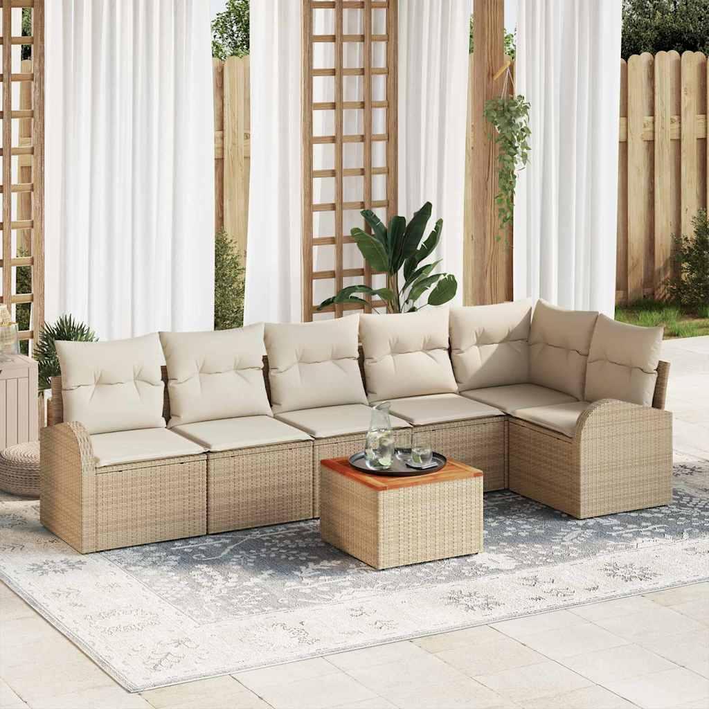 Conjunto de sofás de jardín 7 uds. Gris y Gris Oscuro