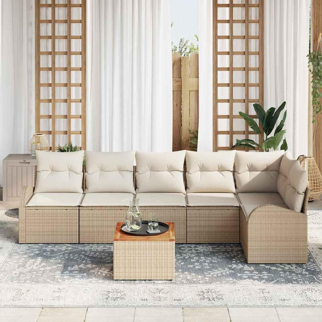 Conjunto de sofás de jardín 7 uds. Gris y Gris Oscuro