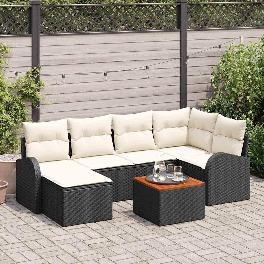 Conjunto de sofás de jardín 7 uds. Gris y Gris Oscuro