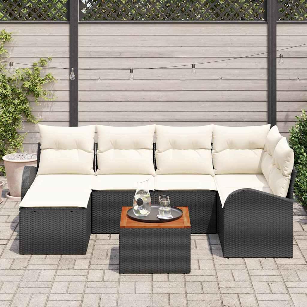Conjunto de sofás de jardín 7 uds. Gris y Gris Oscuro