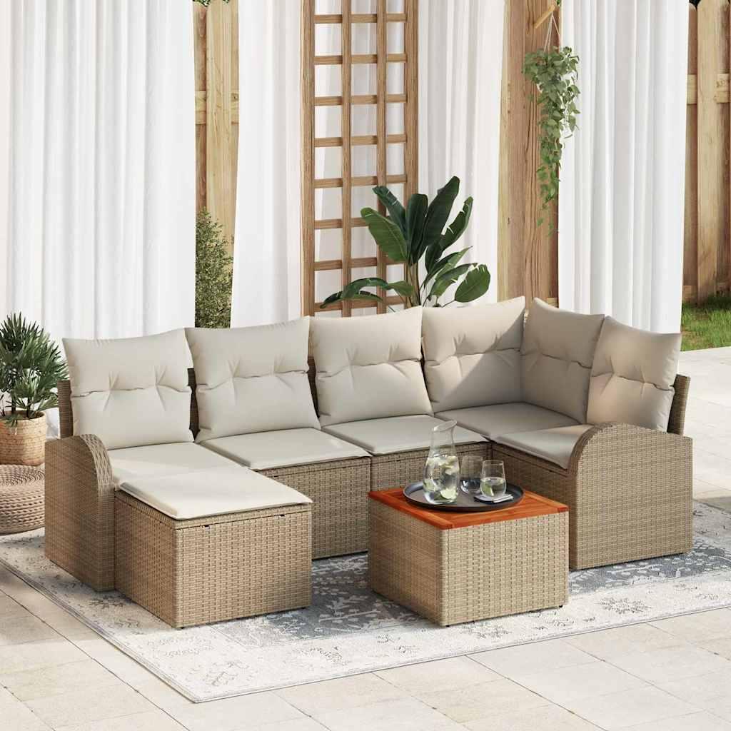 Conjunto de sofás de jardín 7 uds. Gris y Gris Oscuro