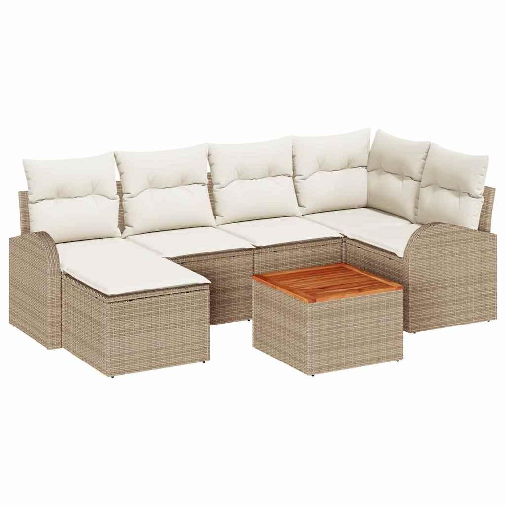 Conjunto de sofás de jardín 7 uds. Gris y Gris Oscuro