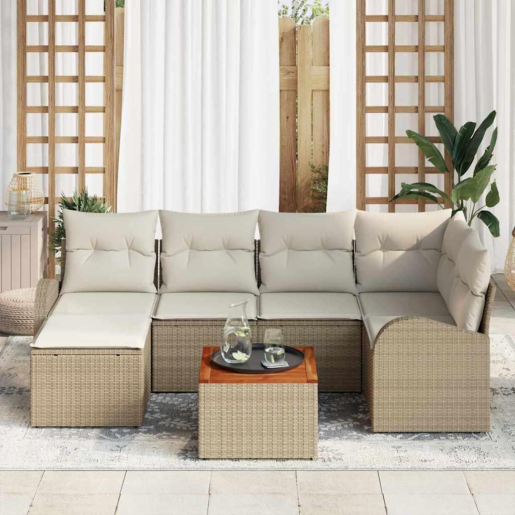 Conjunto de sofás de jardín 7 uds. Gris y Gris Oscuro