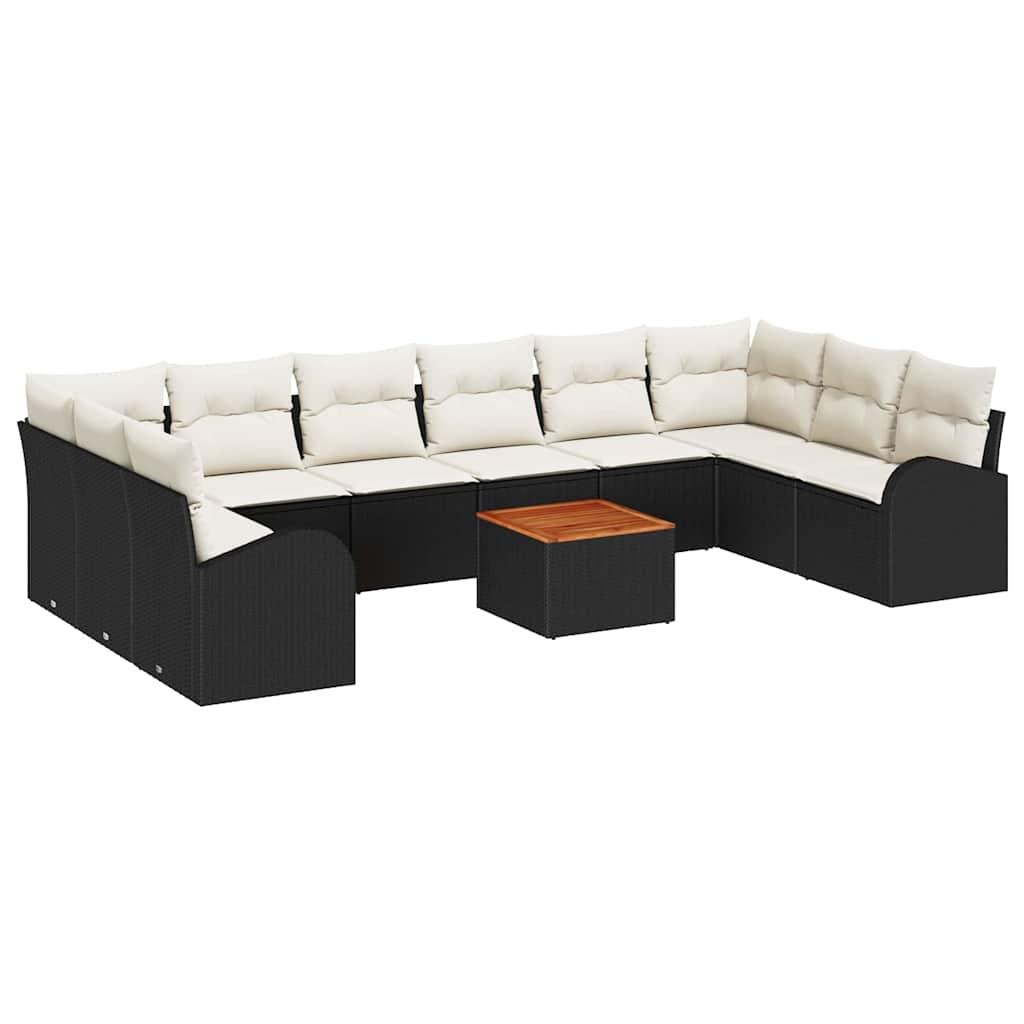 Conjunto de sofás de jardín 11 uds. Beige y Gris Claro