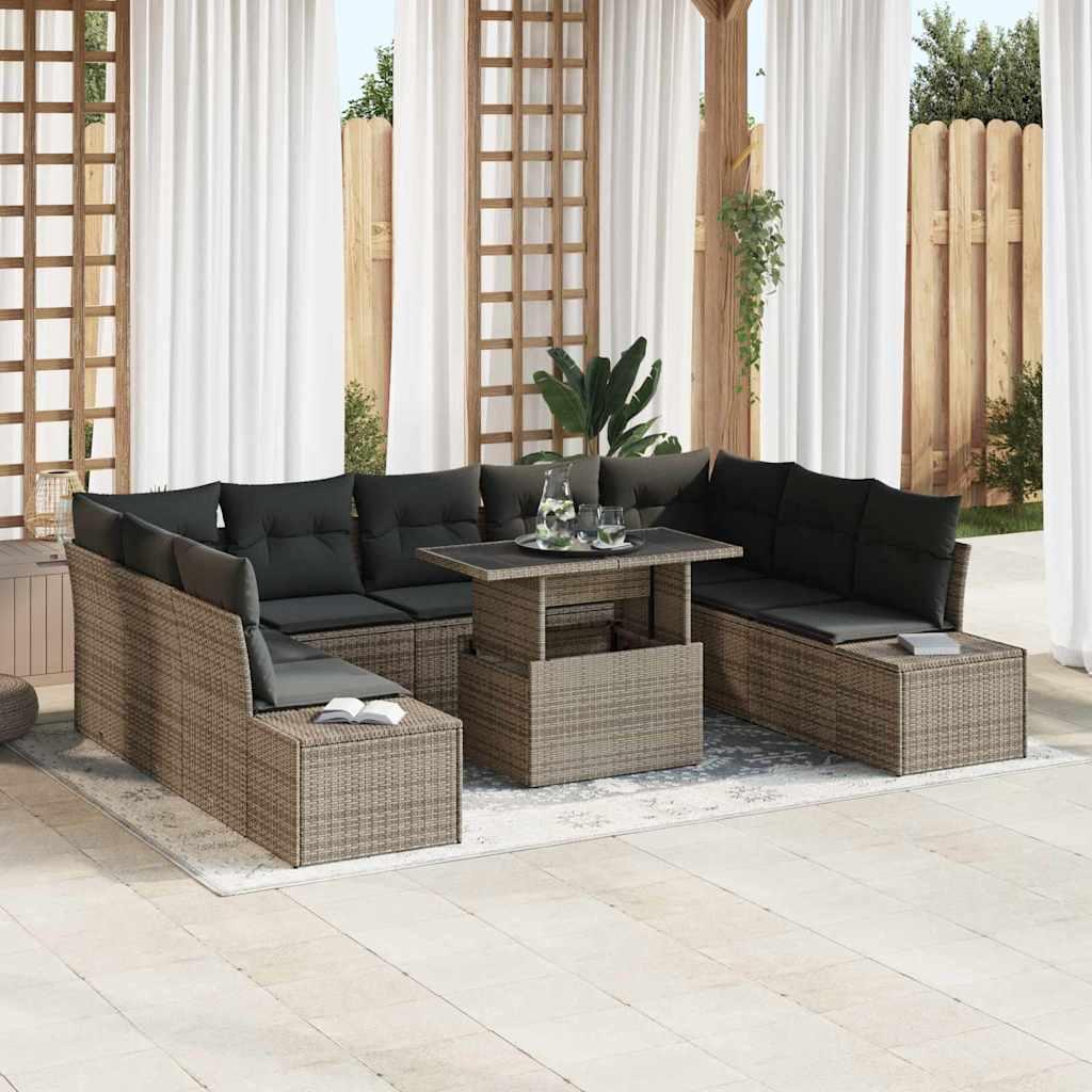 Conjunto de sofá de jardín 10 uds