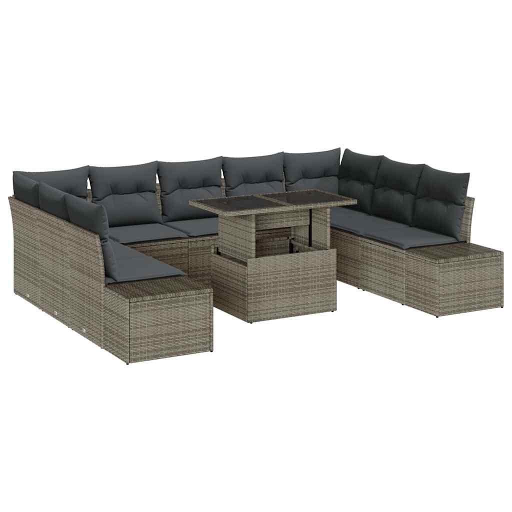 Conjunto de sofá de jardín 10 uds