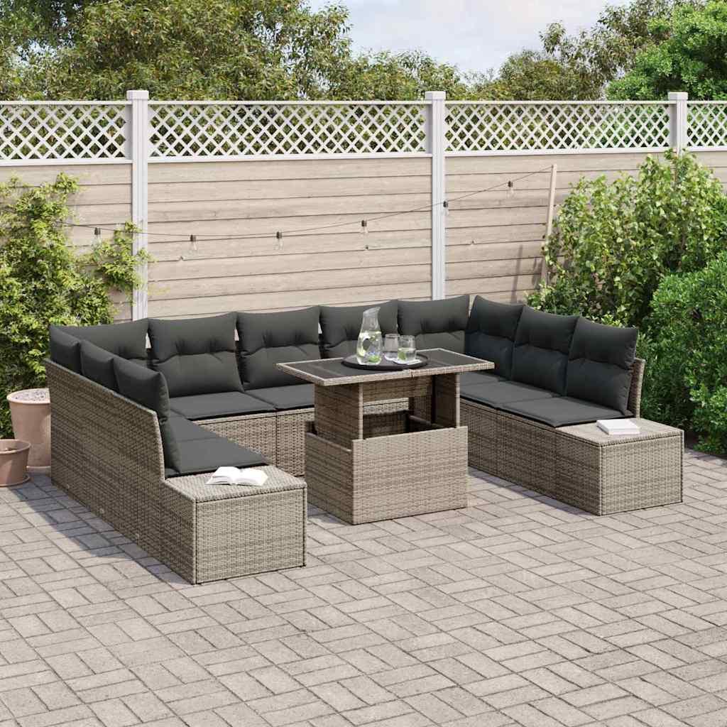 Conjunto de sofá de jardín 10 uds
