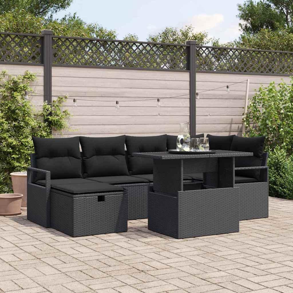 Conjunto de sofá de jardín 12 uds. ratán sintético