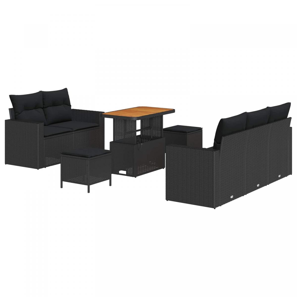 Conjunto de sofá de jardín 8 pcs ratán sintético