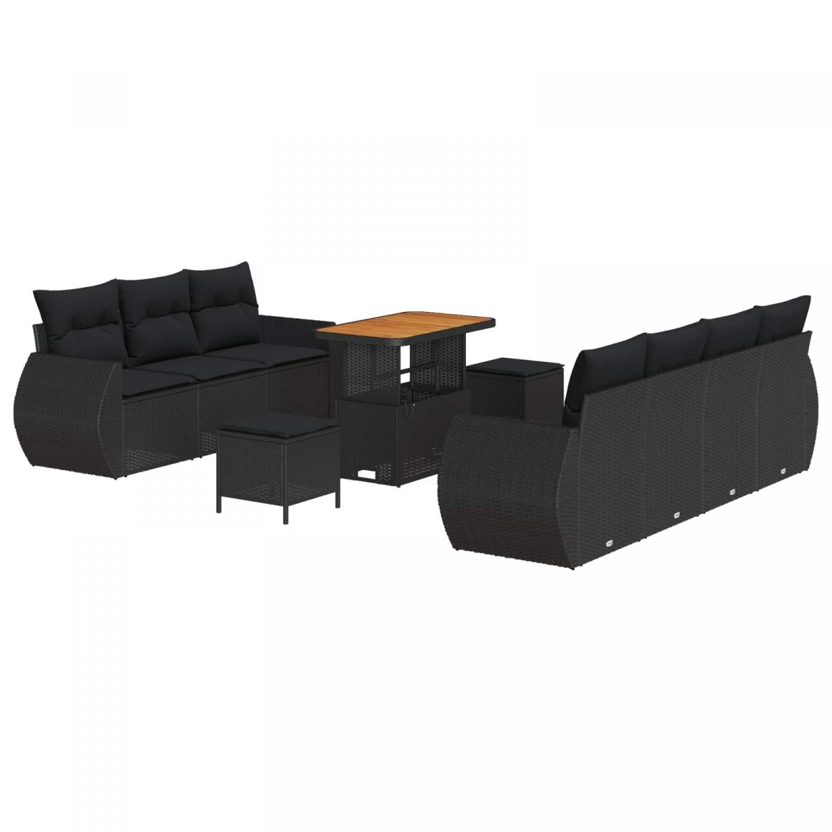 Conjunto de sofá de jardín 10 pcs ratán sintético
