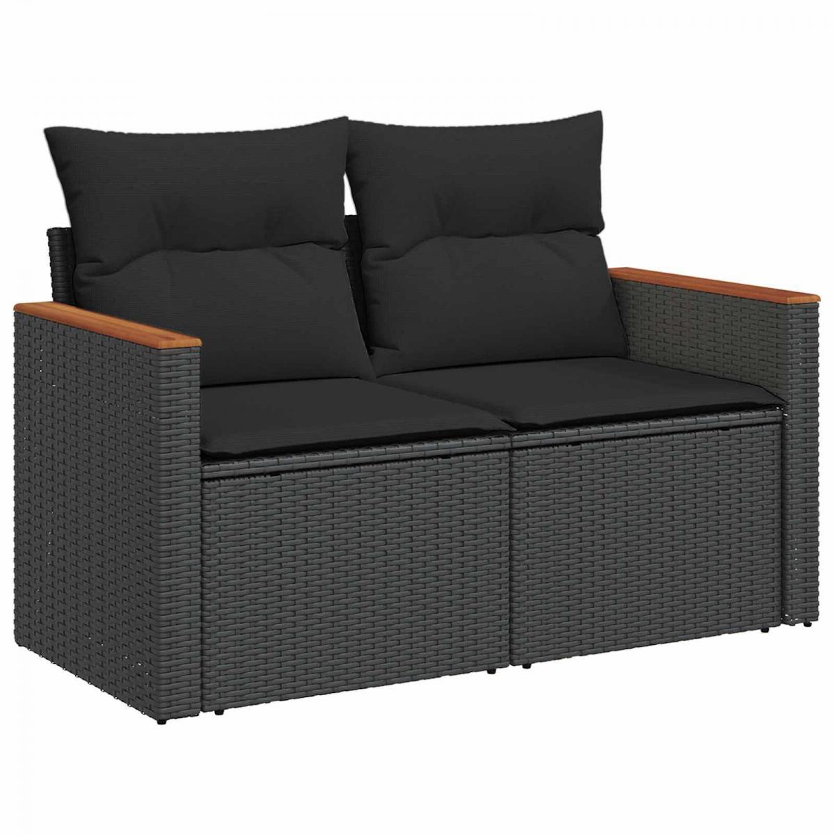 Conjunto de sofás de jardín 9 pcs ratán sintético