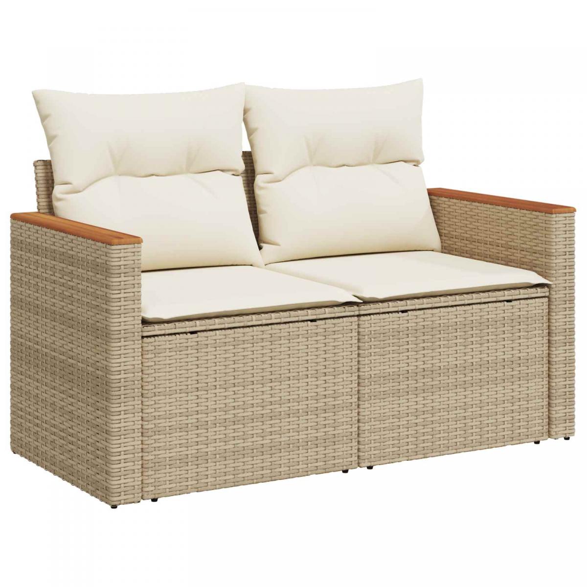 Conjunto de sofás de jardín 9 pcs ratán sintético