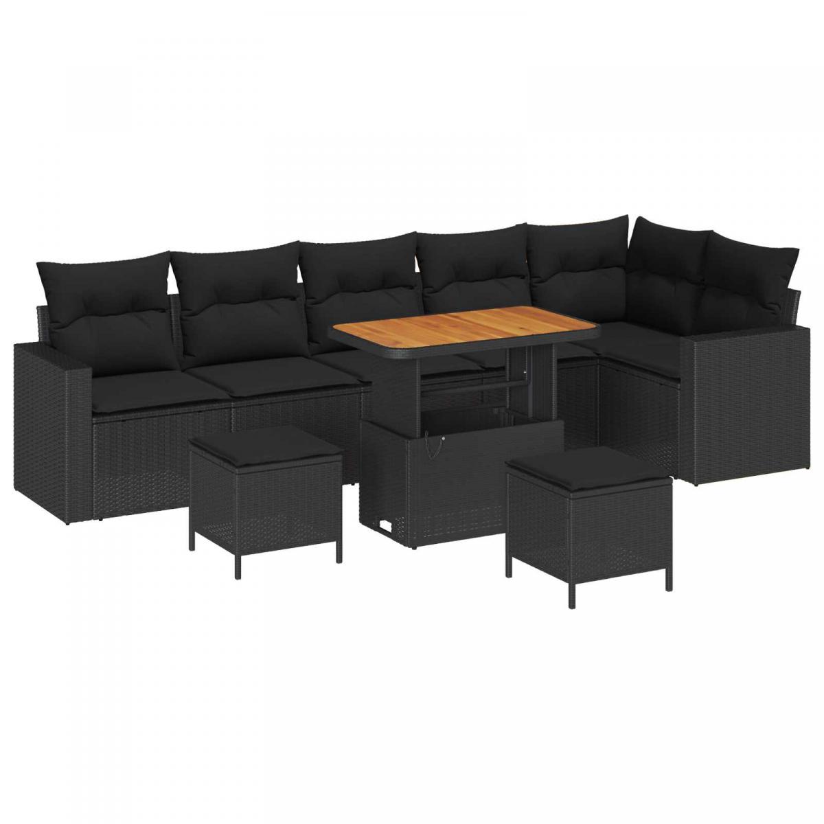 Conjunto de sofás de jardín 11 uds. 7-Número de plazas