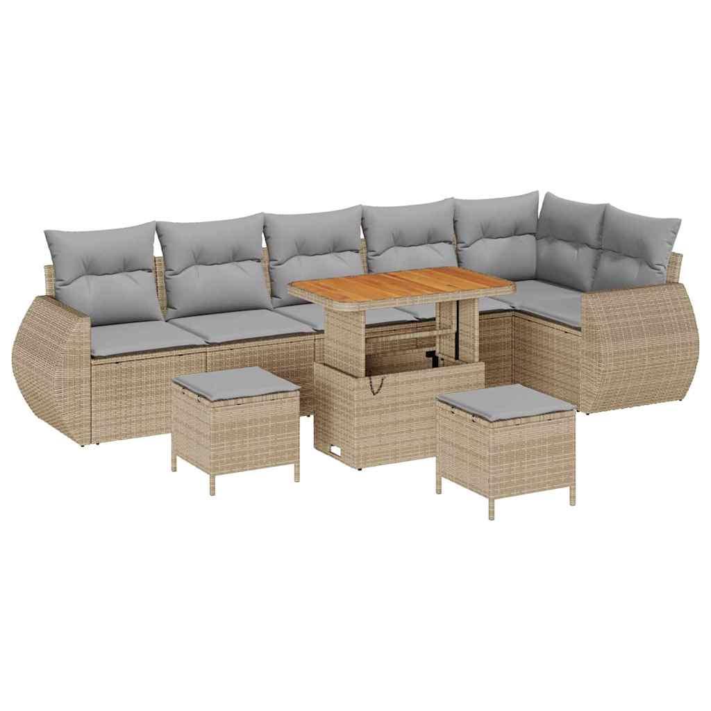 Conjunto de sofá de jardín 9 uds. 9-Número de plazas
