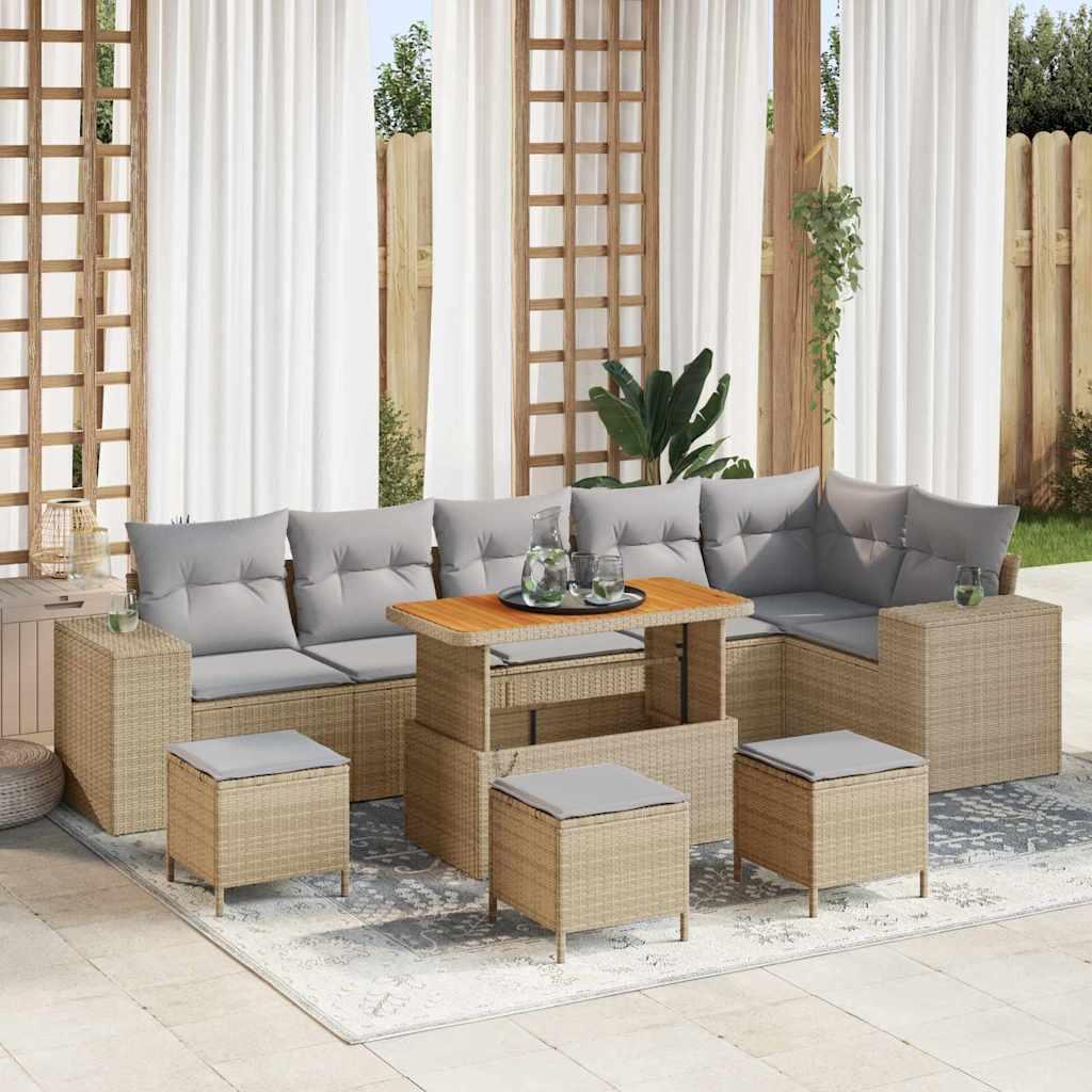Conjunto de sofá de jardín 10 uds. 6-Número de plazas