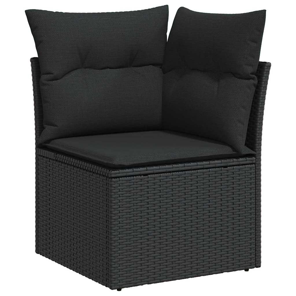 Conjunto de sofás de jardín 8 uds. 7-Número de plazas Negro