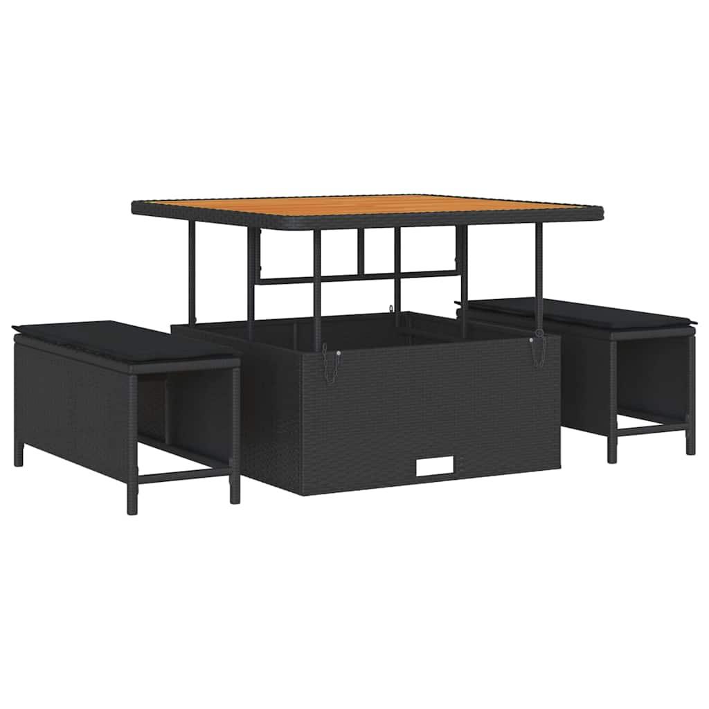 Conjunto de sofás de jardín 8 uds. 7-Número de plazas Negro