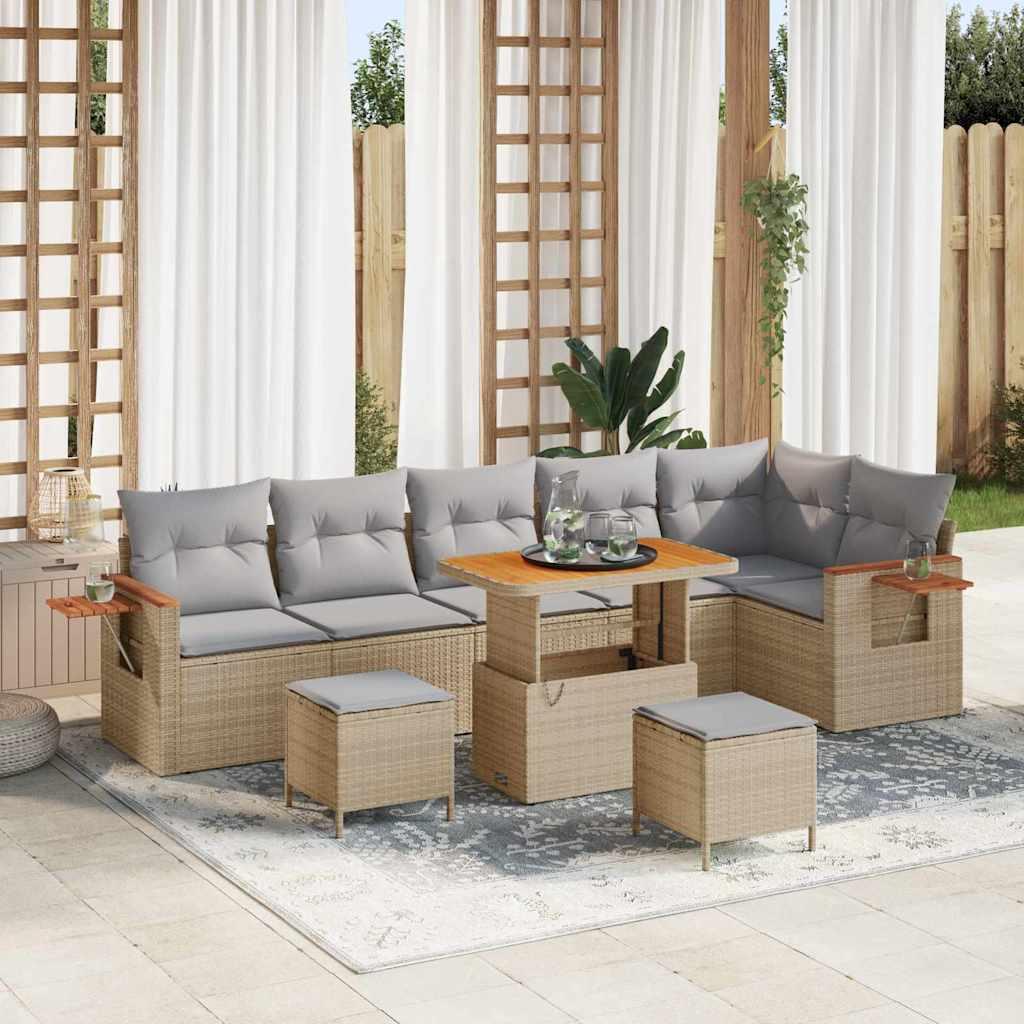 Conjunto de sofás de jardín 11 uds. 9-Número de plazas