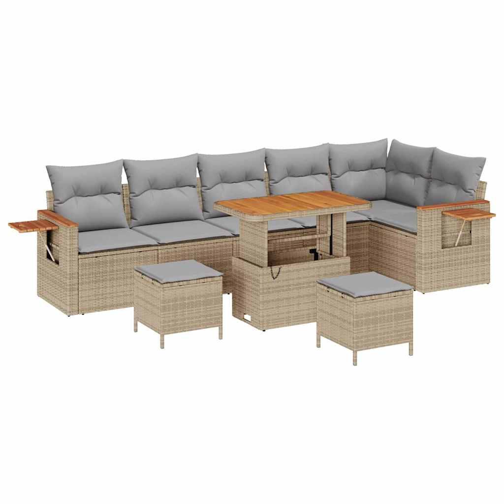 Conjunto de sofás de jardín 11 uds. 9-Número de plazas