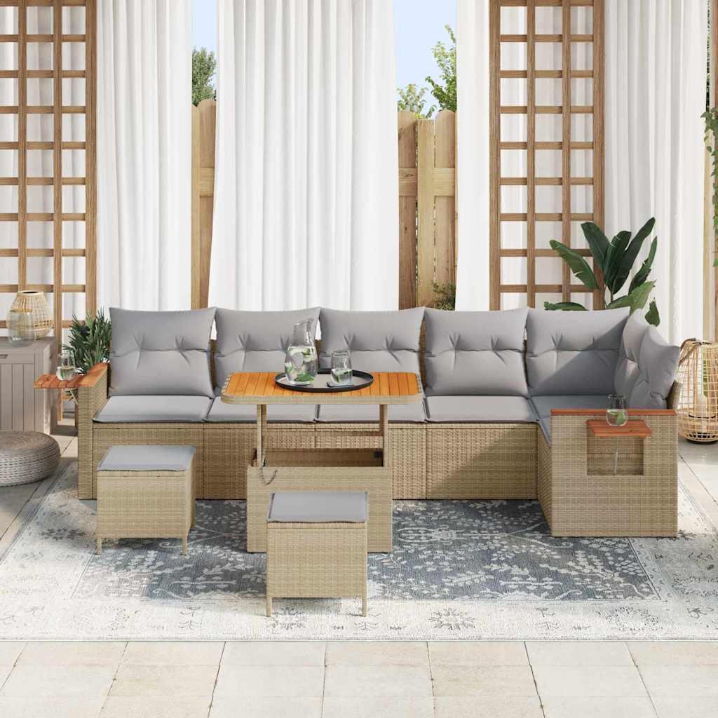 Conjunto de sofás de jardín 11 uds. 9-Número de plazas