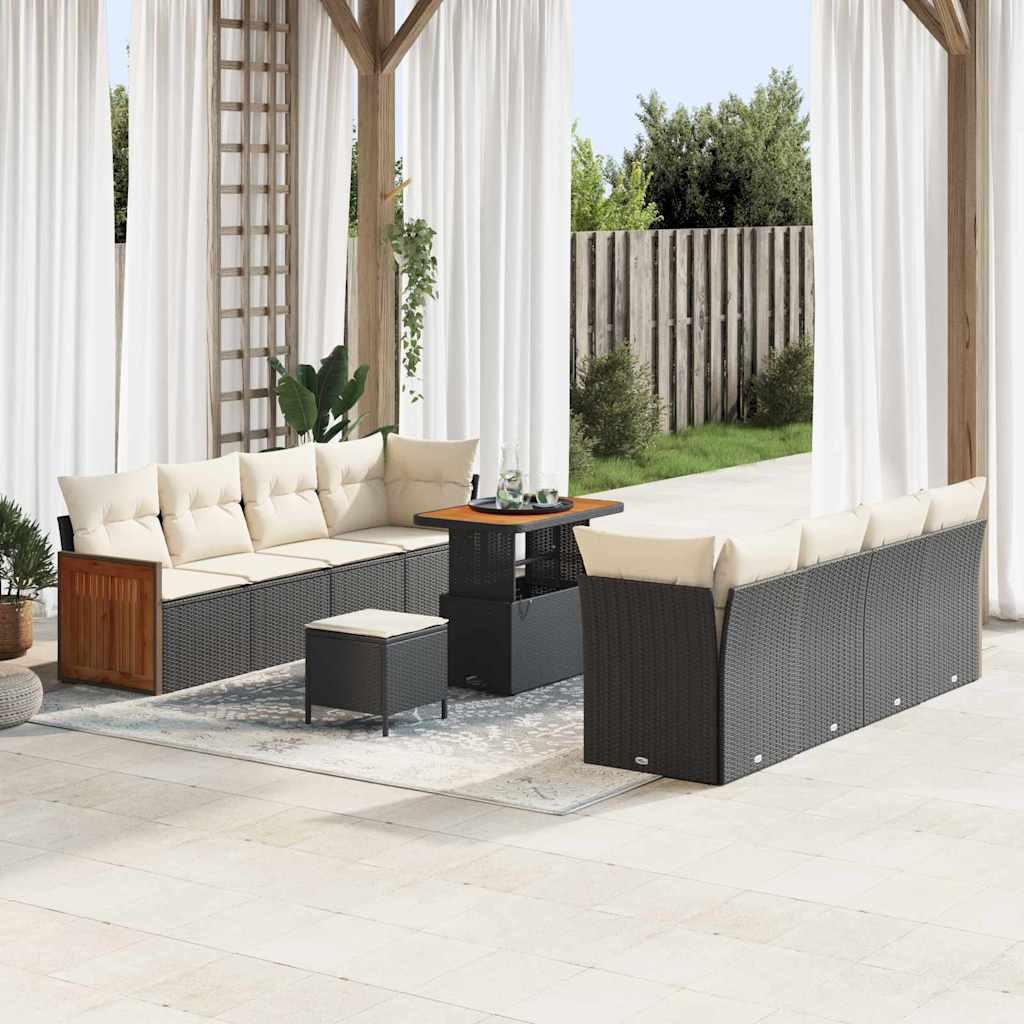 Conjunto de sofás de jardín con cojín 12 pcs