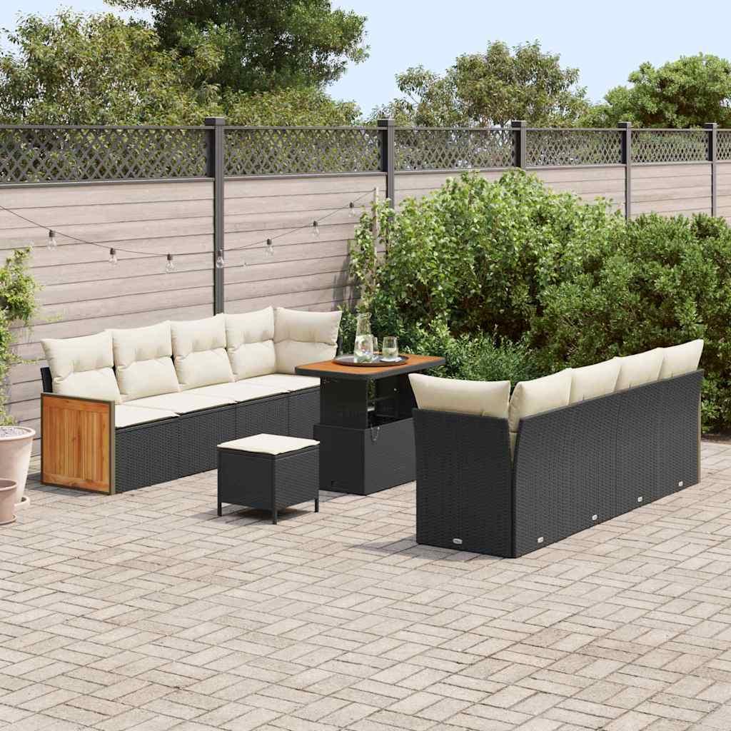 Conjunto de sofás de jardín con cojín 12 pcs