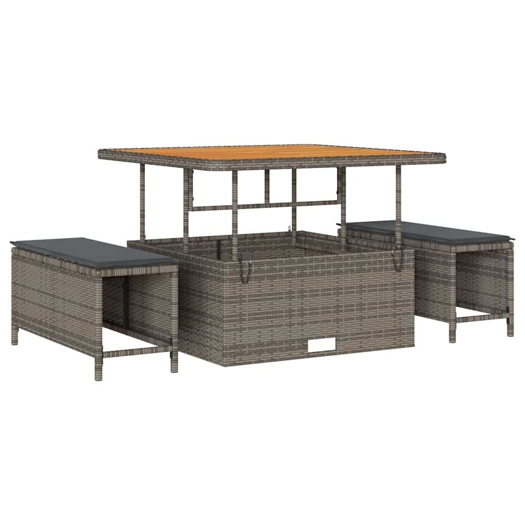 Conjunto de sofás de jardín con cojín Gris 231 x 224 x 85 cm