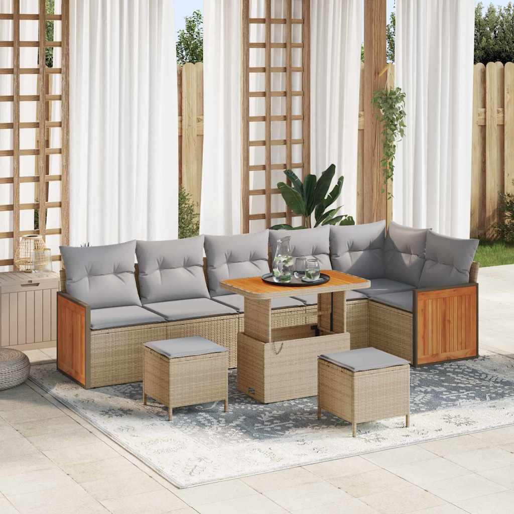 Conjunto de sofás de jardín 11 uds. 7-Número de plazas