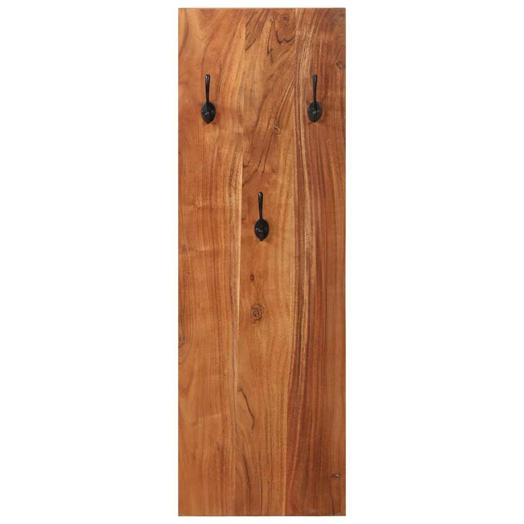 Percheros de pared 2 uds madera maciza de acacia 36x3x110 cm