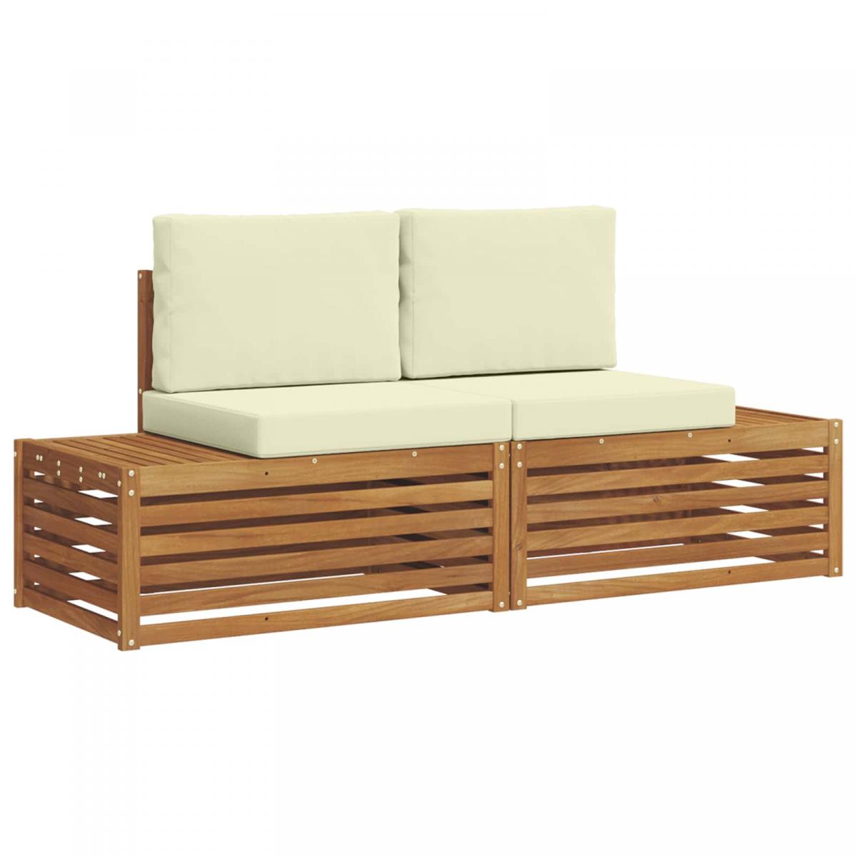 2 uds. Conjunto de sofás de exterior Natural y Crema