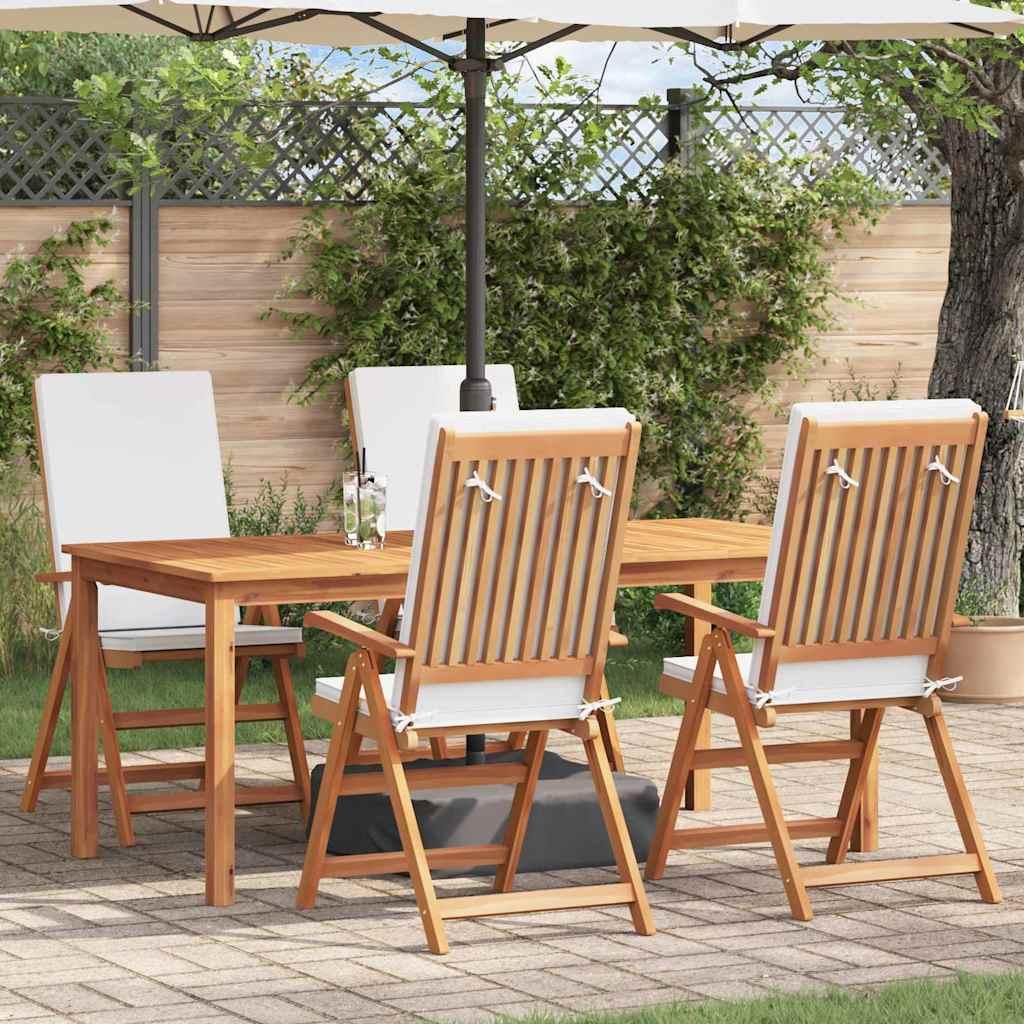 Silla de Jardín 4 uds. Marrón y Madera de teca maciza