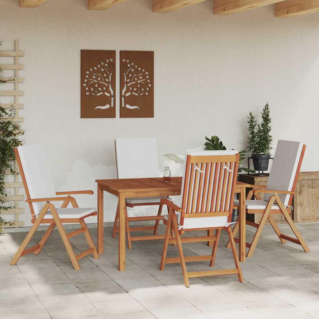 Silla de Jardín 4 uds. Marrón y Madera de teca maciza