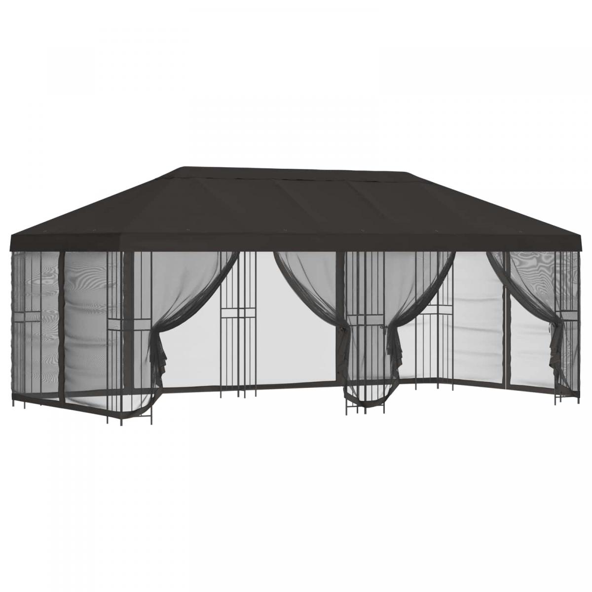 Gazebo con paredes laterales 6 x 3 m