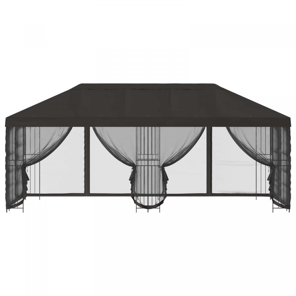 Gazebo con paredes laterales 6 x 3 m