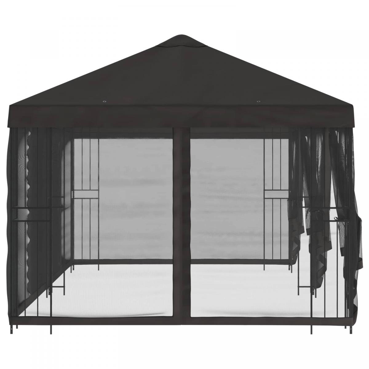 Gazebo con paredes laterales 6 x 3 m