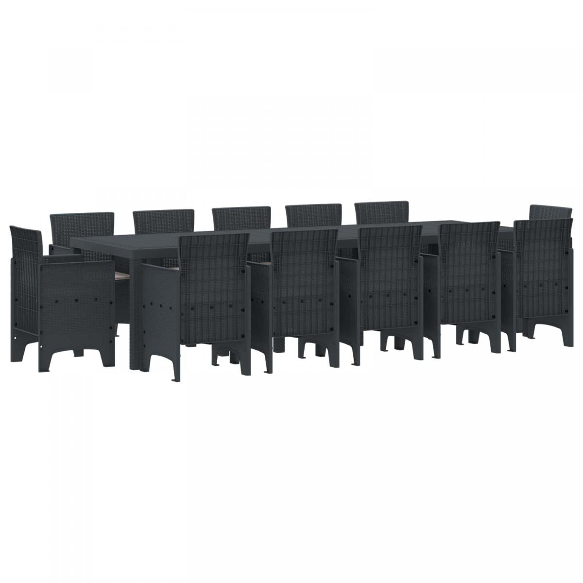 Conjunto de Comedor de Jardín 13 uds. Ratán sintético