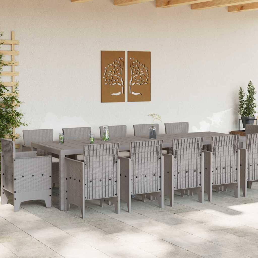 Conjunto de Comedor de Jardín 13 uds. Ratán sintético