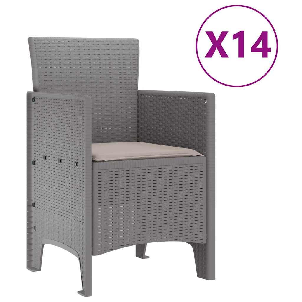 Conjunto de Comedor de Jardín 15 uds. Ratan Polt
