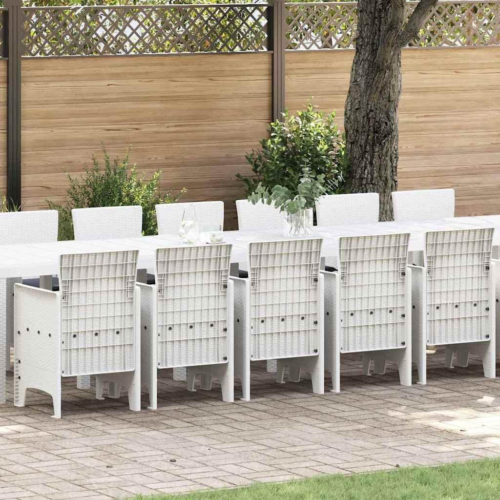 Conjunto de comedor de jardín con cojines 17 uds. PP