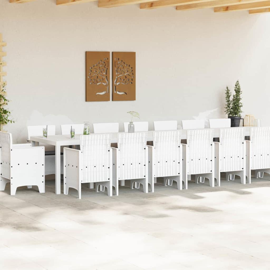Conjunto de comedor de jardín con cojines 17 uds. PP