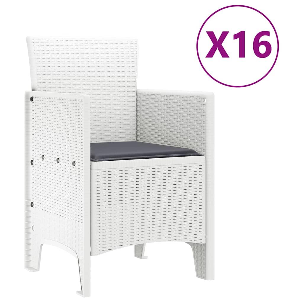 Conjunto de comedor de jardín con cojines 17 uds. PP