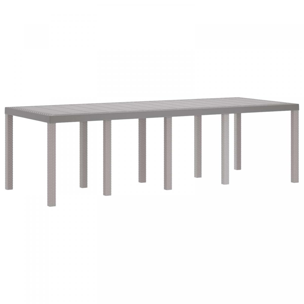 Conjunto de Comedor de Jardín 9 uds. Gris Claro Polipropileno