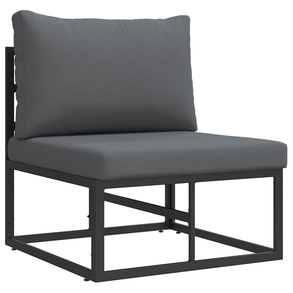 Conjunto de sofás de jardín 5 uds. Negro Aluminio