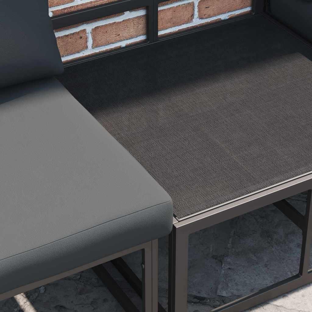 Conjunto de sofás de jardín 6 uds. Negro Acero