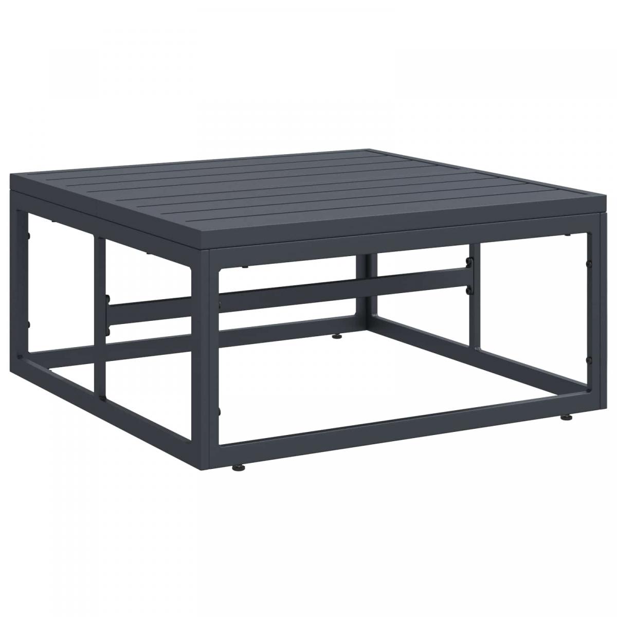 Conjunto de sofás de jardín 7 uds. Negro Acero