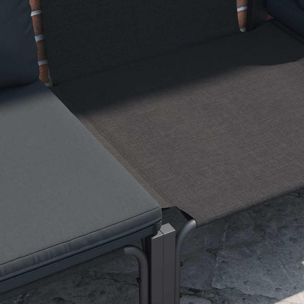 Conjunto de sofás de jardín 11 uds. Negro Acero